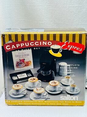 Salton Cappuccino Expres 20 Piece Set Espresso Machine Vintage FX81KITB